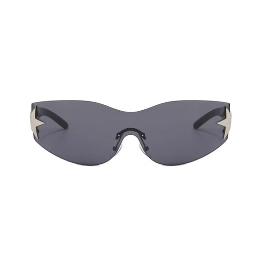 New Women's Rimless Star Decoration Integrated Y2K Hot Girl Style Hip Hop Fashion Sunglasses Beach Party Glasses