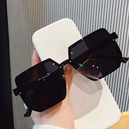 Retro Big Frame Sunglasses Women Square Sun Glasses Eye Protection Goggle  Vintage Polygon Eyeglasses